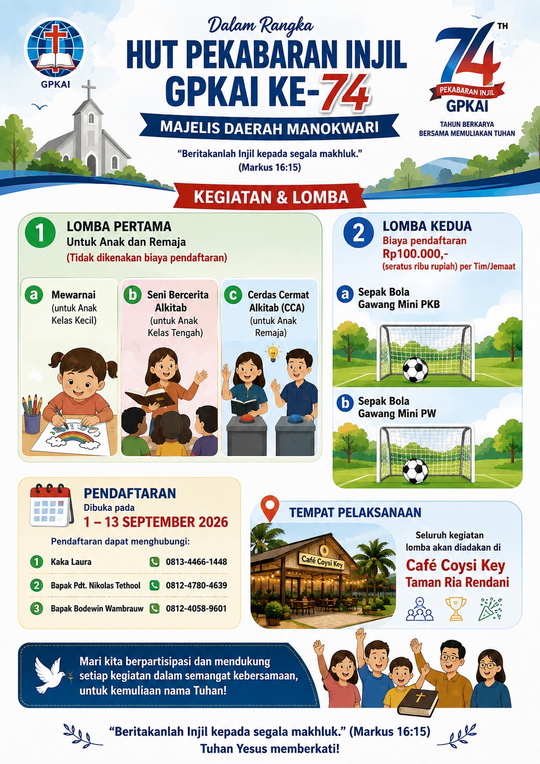 📢 PEMBERITAHUAN KEGIATAN & LOMBA HUT PI GPKAI KE-74